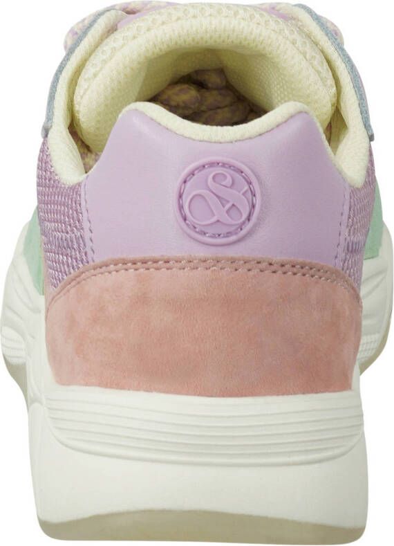 Scotch & Soda Celest 2.0 suède sneakers lichtgroen roze