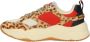 Scotch & Soda Celest 33C chunky leren sneakers met panterprint beige rood - Thumbnail 6