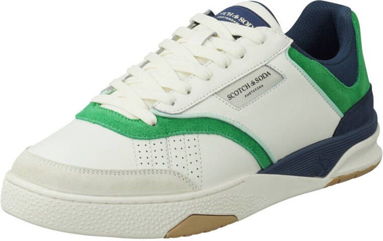 Scotch & Soda Court Cup sneakers wit groen blauw
