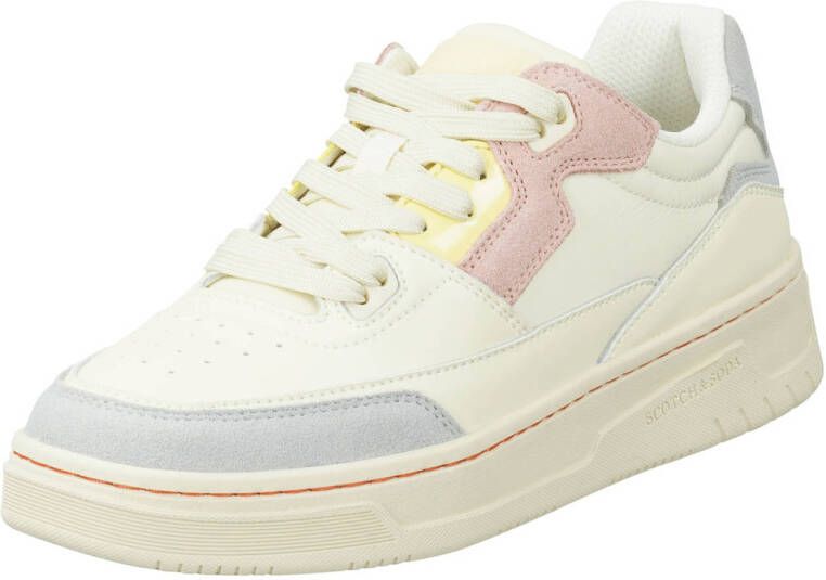 Scotch & Soda Elli leren sneakers wit pastel