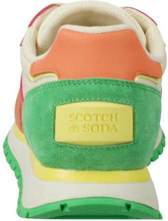 Scotch & Soda Inez suède sneakers oranje groen