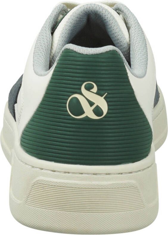 Scotch & Soda leren sneakers wit blauw groen