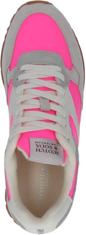 Scotch & Soda suède sneakers roze grijs