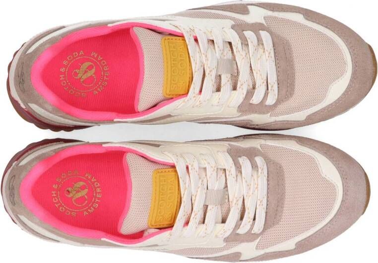 Scotch & Soda Vivi suède sneakers zand ecru