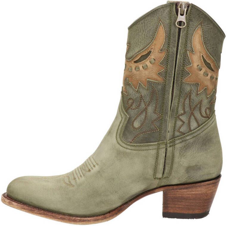 Sendra 16227 Debora leren cowboylaarzen groen