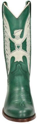 Sendra Debora Flex leren cowboylaarzen groen wit - Foto 3
