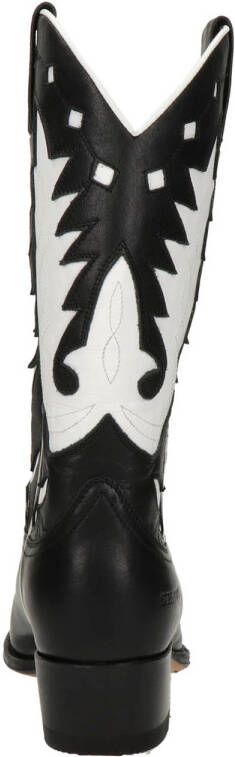 Sendra leren cowboylaarzen zwart wit