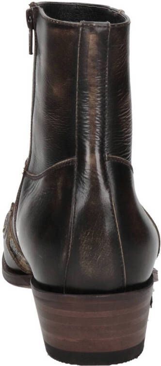 Sendra Mimo-Riding 9918 leren cowboylaarzen met slangenprint donkerbruin