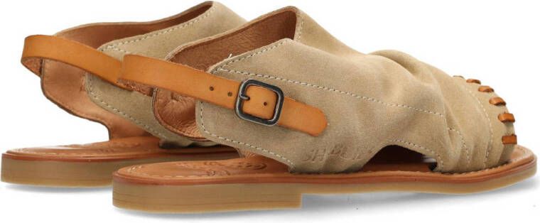 Shabbies Amsterdam Angel Sleeve leren sandalen beige cognac