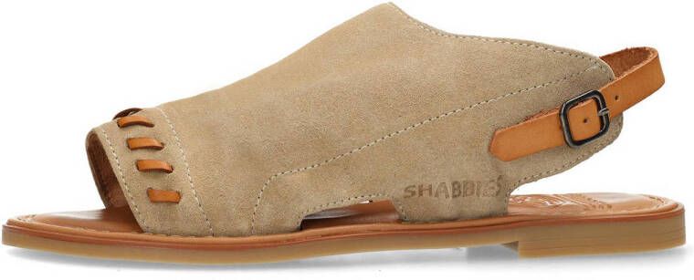 Shabbies Amsterdam Angel Sleeve leren sandalen beige cognac
