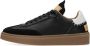 Shabbies Amsterdam Bossa Nuovo leren sneakers zwart - Thumbnail 2