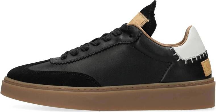 Shabbies Amsterdam Bossa Nuovo leren sneakers zwart
