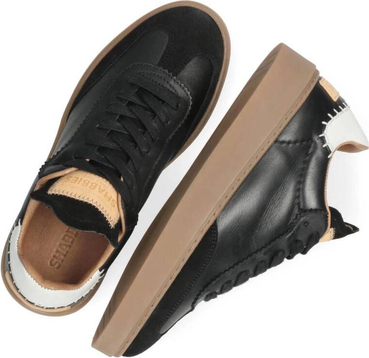 Shabbies Amsterdam Bossa Nuovo leren sneakers zwart