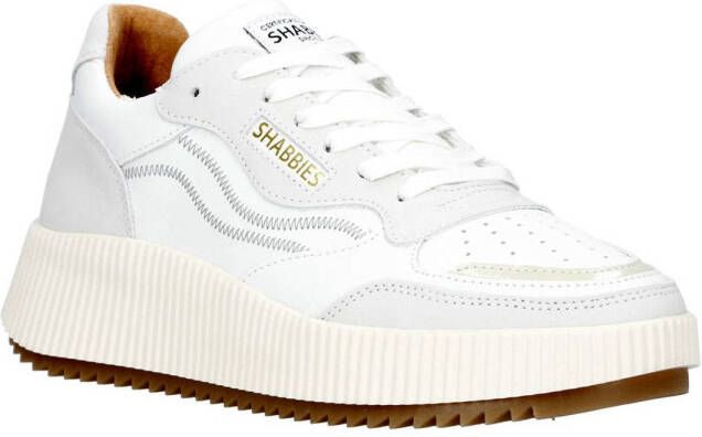Shabbies Amsterdam ChaviI Ziggi leren sneakers wit