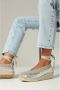 Shabbies Amsterdam Palma Kimono leren espadrilles zilver - Thumbnail 3