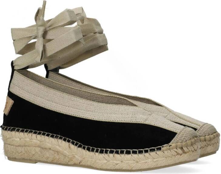 Shabbies Amsterdam PALMA Kimono suède espadrilles zwart