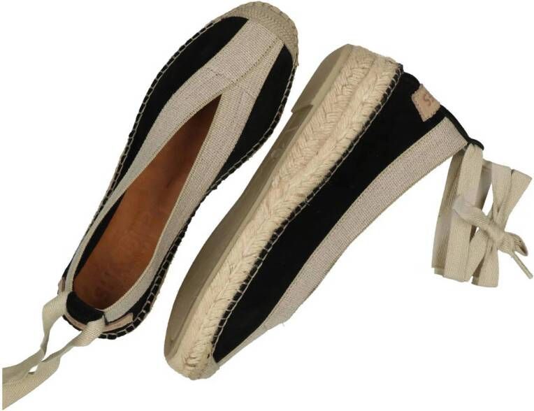 Shabbies Amsterdam PALMA Kimono suède espadrilles zwart