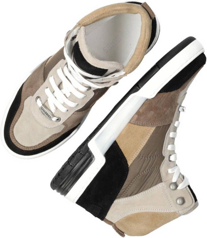 Shabbies Amsterdam Revin leren sneakers taupe bruin