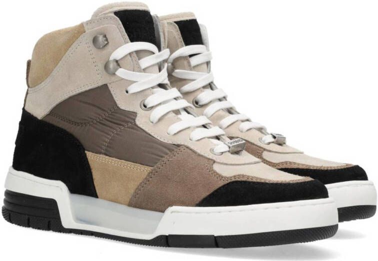 Shabbies Amsterdam Revin leren sneakers taupe bruin