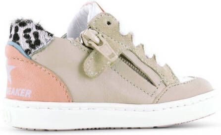 Shoesme leren sneakers beige pastel