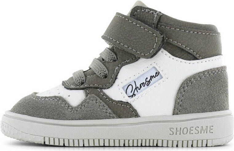 Shoesme leren sneakers grijs wit