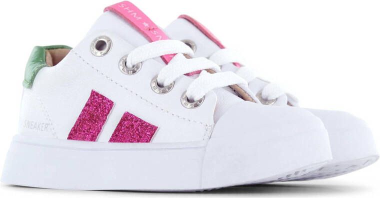 Shoesme leren sneakers wit roze