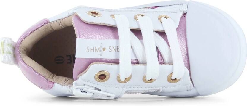 Shoesme leren sneakers wit roze