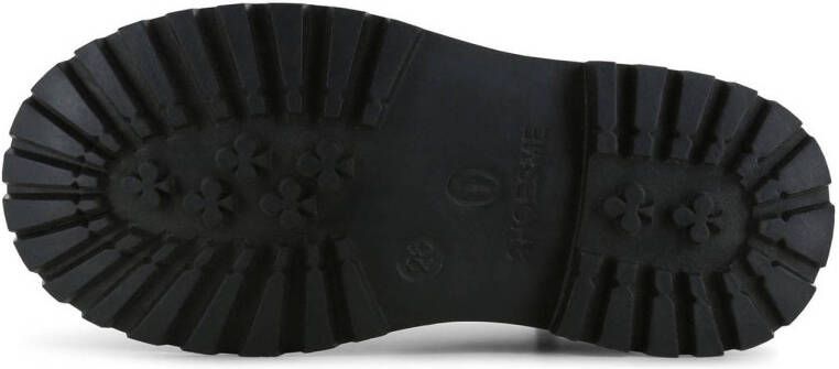 Shoesme leren veterboots met studs zwart