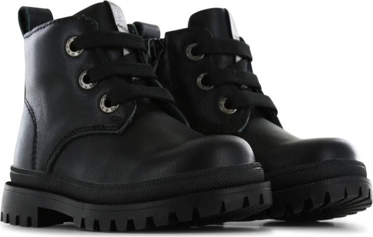 Shoesme leren veterboots zwart