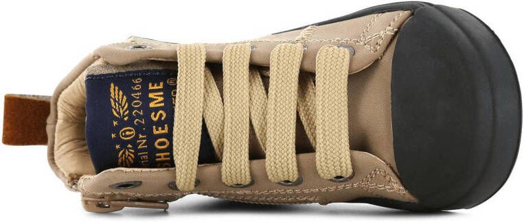 Shoesme SH22W036-A leren sneakers taupe