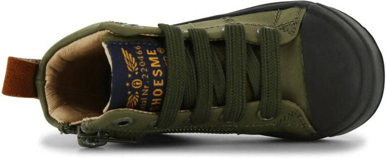 Shoesme SH22W036-B leren sneakers olijfgroen