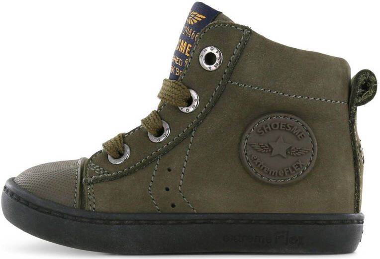 Shoesme suède veterboots groen