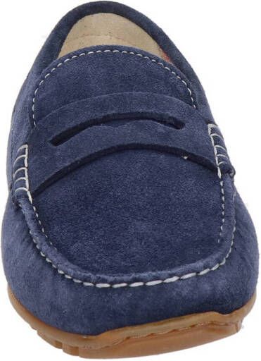 Sioux Carmona Velour suède mocassins blauw