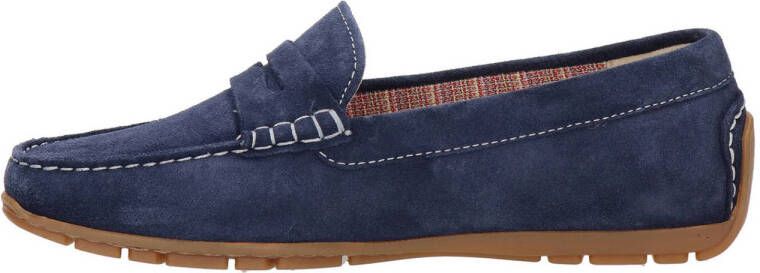 Sioux Carmona Velour suède mocassins blauw