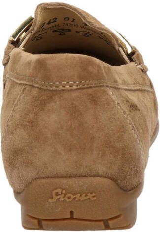 Sioux Cortizia suède mocassins met gesp camel