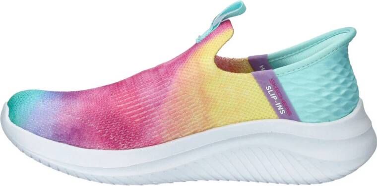 Skechers Pastel Clouds slip-on sneakers roze blauw geel