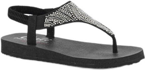 Skechers Cali sandalen met strass steentjes zwart