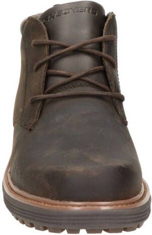 Skechers Classic Fit Wenson leren veterboots donkerbruin