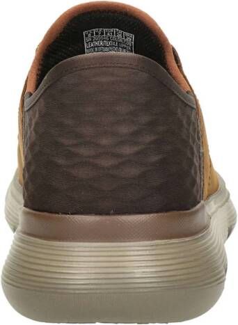 Skechers leren slip-in bruin