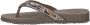 Skechers Meditation Arch Fit teenslippers met strass taupe - Thumbnail 2