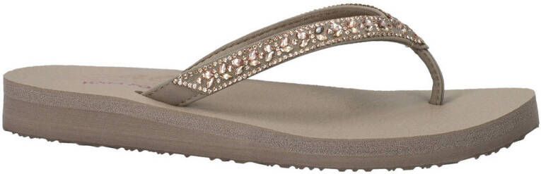 Skechers Meditation teenslippers taupe