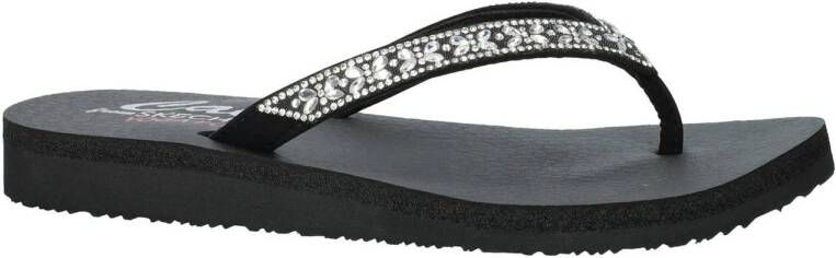 Skechers Meditation teenslippers zwart