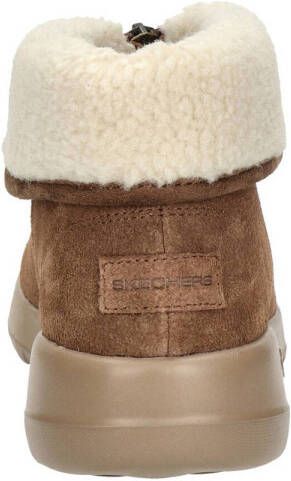 Skechers On-The-Go Joy gevoerde suède enkelboots cognac