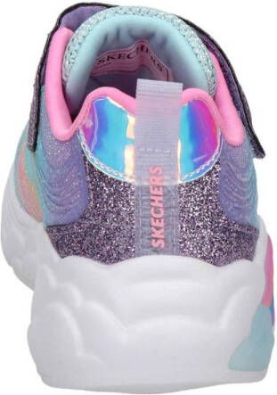 Skechers Rainbow Racer sneakers met glitters lichtblauw roze