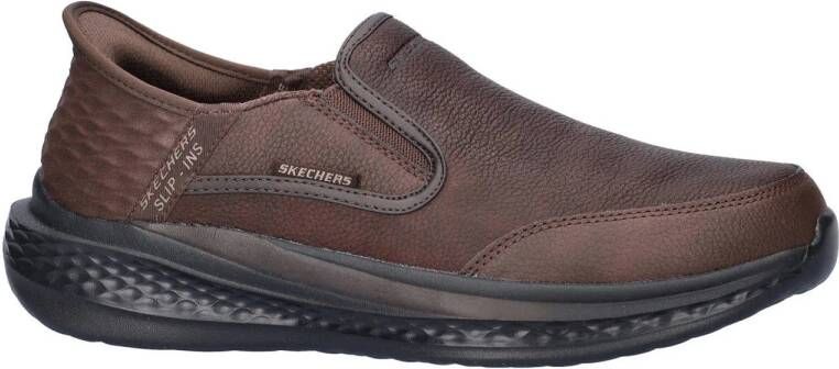 Skechers Slade leren slip-on sneakers bruin