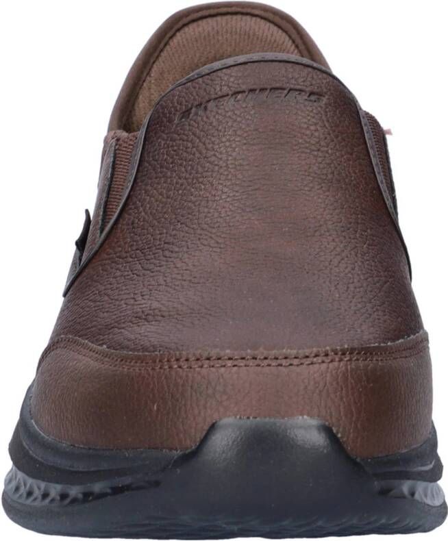 Skechers Slade leren slip-on sneakers bruin