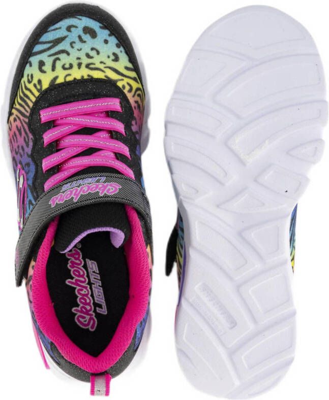 Skechers sneakers met lichtjes zwart multi