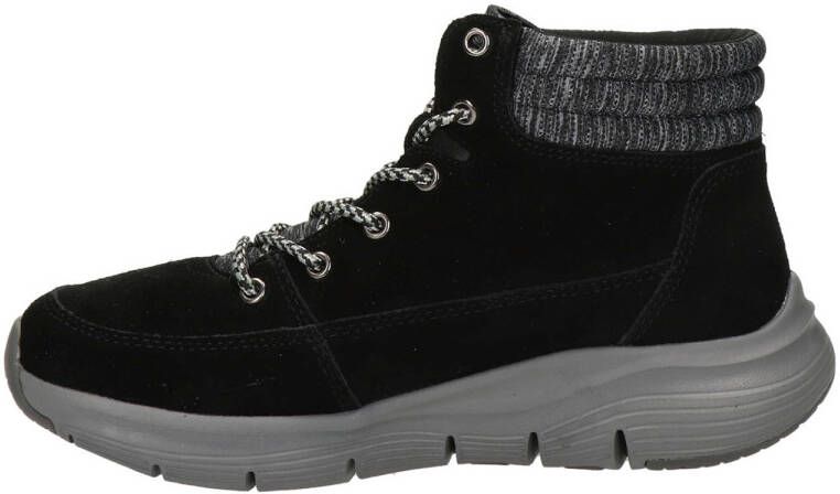 Skechers suede veterboots zwart