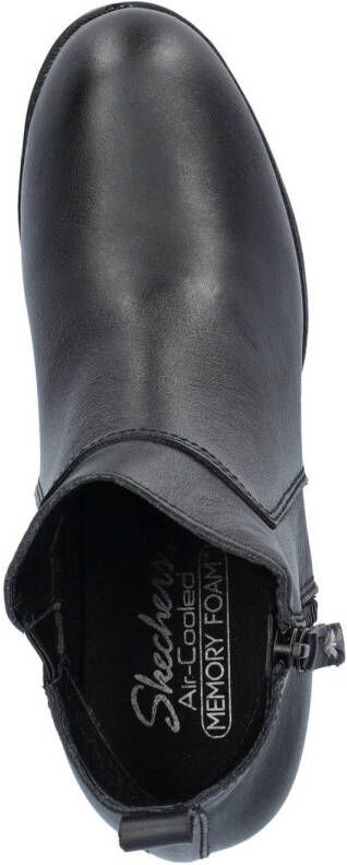 Skechers Taxi leren enkellaarzen zwart