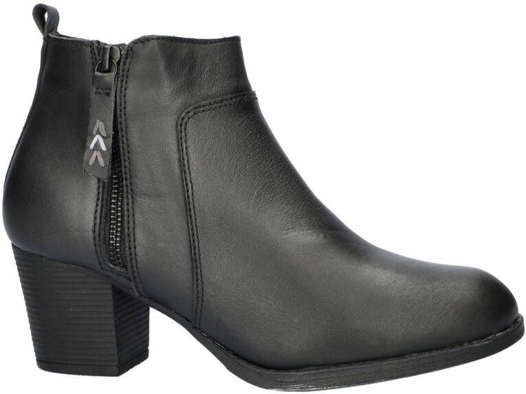 Skechers Taxi leren enkellaarzen zwart